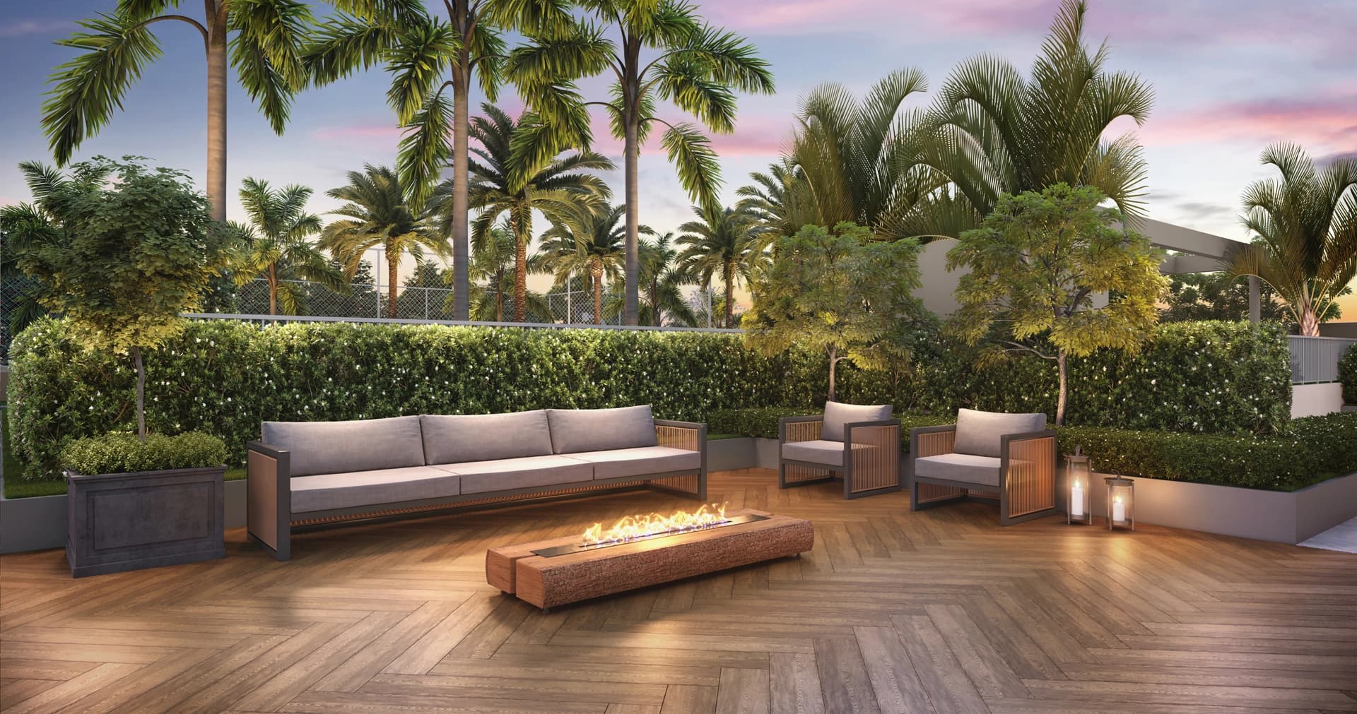 Perspectiva ilustrada da praça central