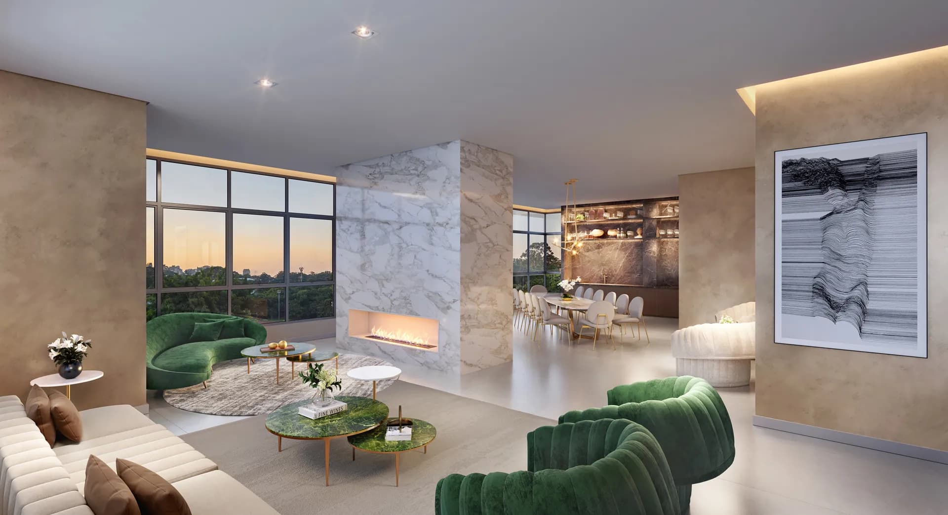 PERSPECTIVA ILUSTRADA DO SALÃO DE FESTAS