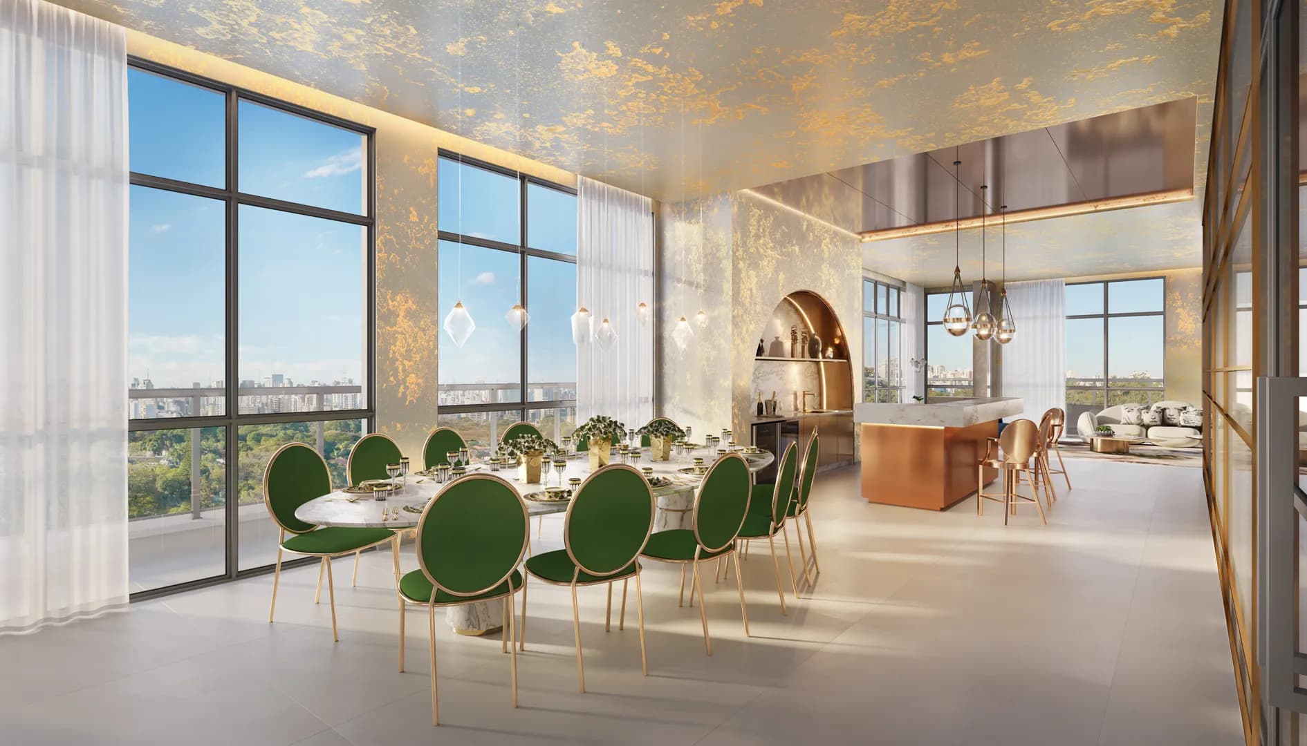 Perspectiva ilustrada party lounge25