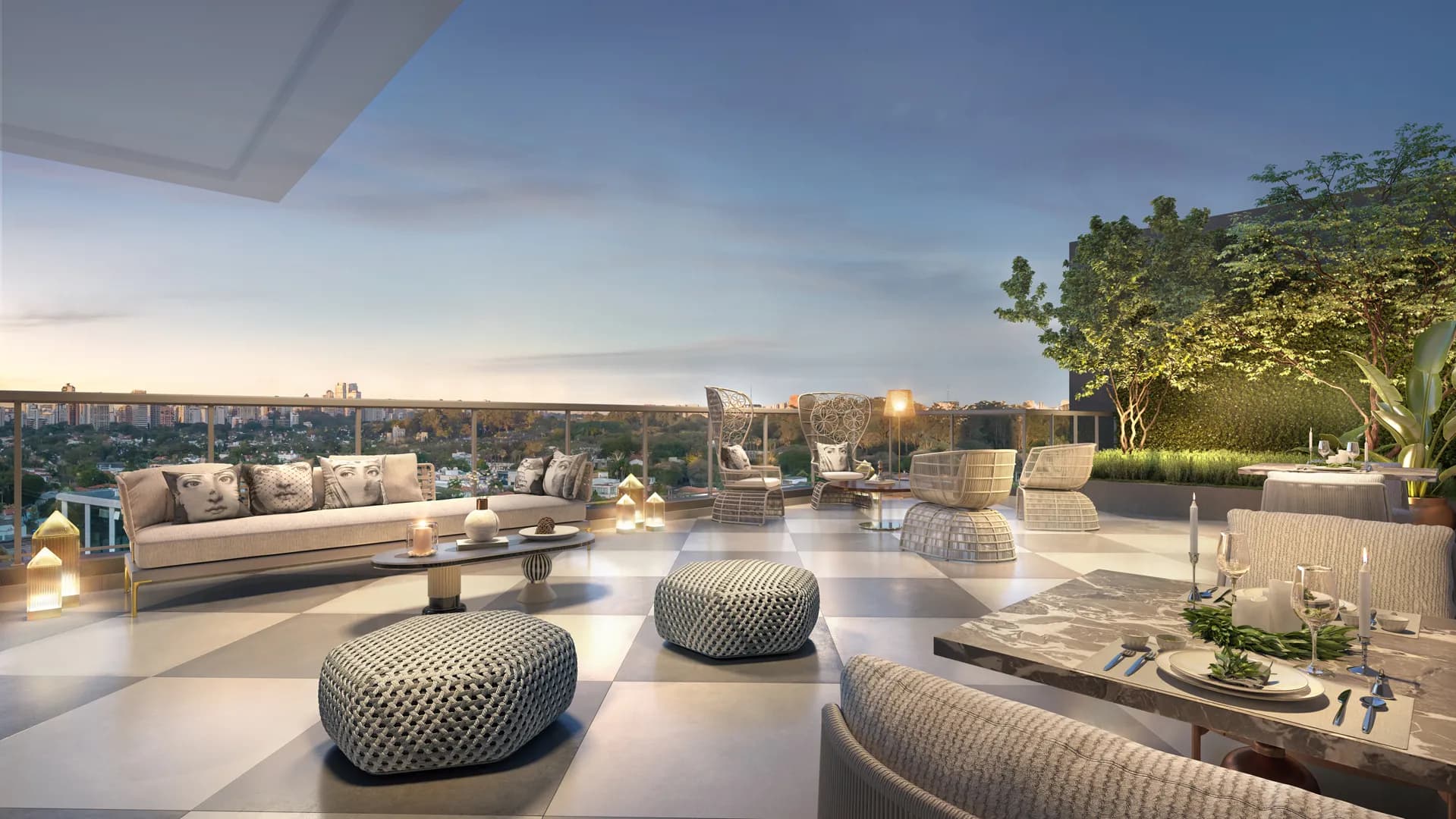 Perspectiva ilustrada terrace gourmet