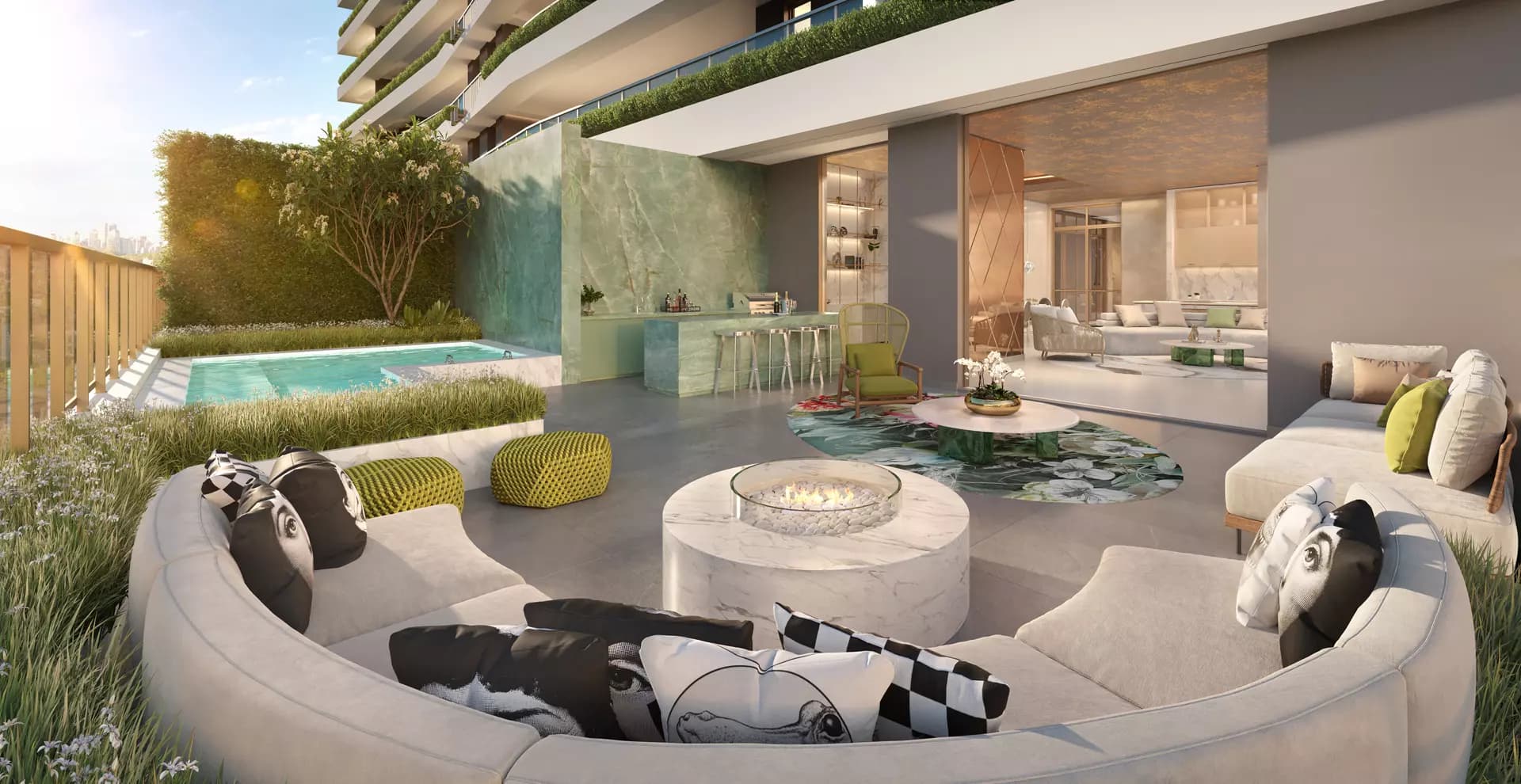 Perspectiva ilustrada outdoor private house