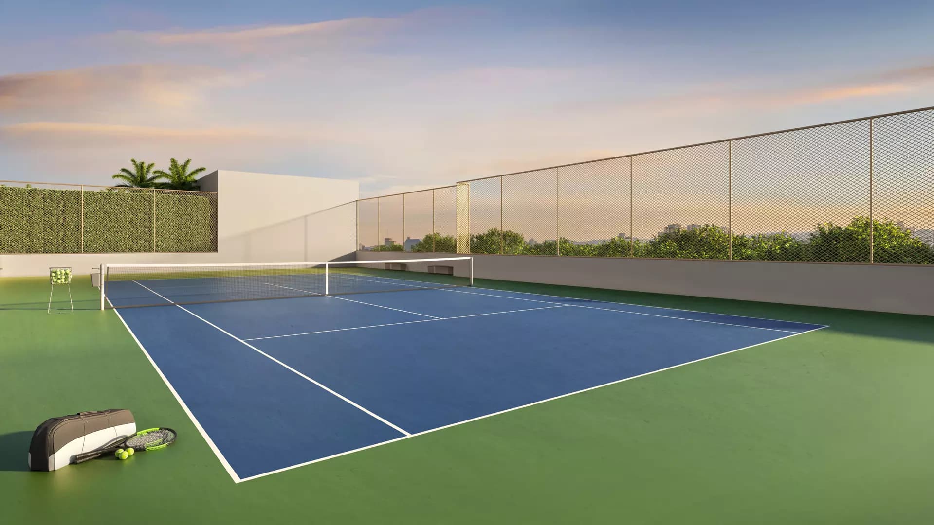 Perspectiva ilustrada tennis court