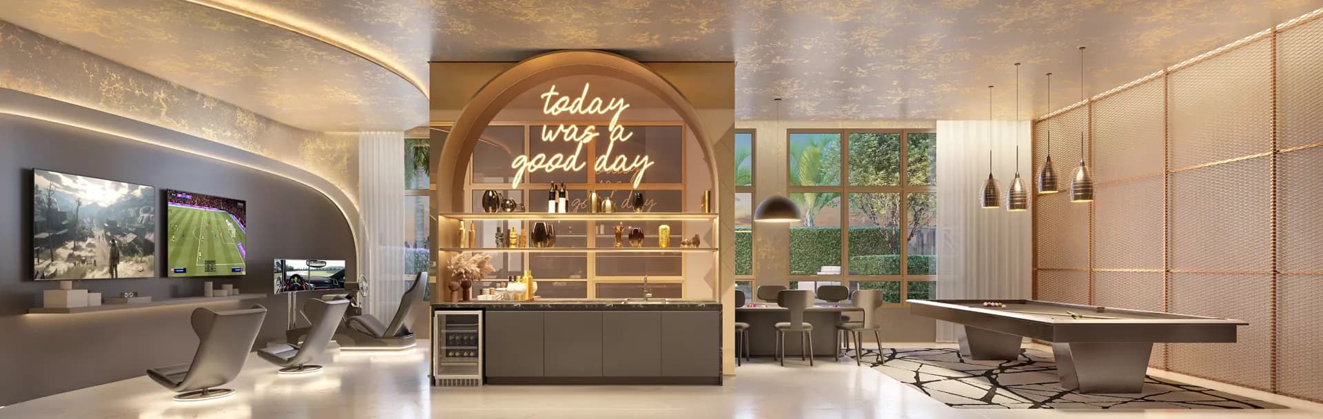 Perspectiva ilustrada game lounge