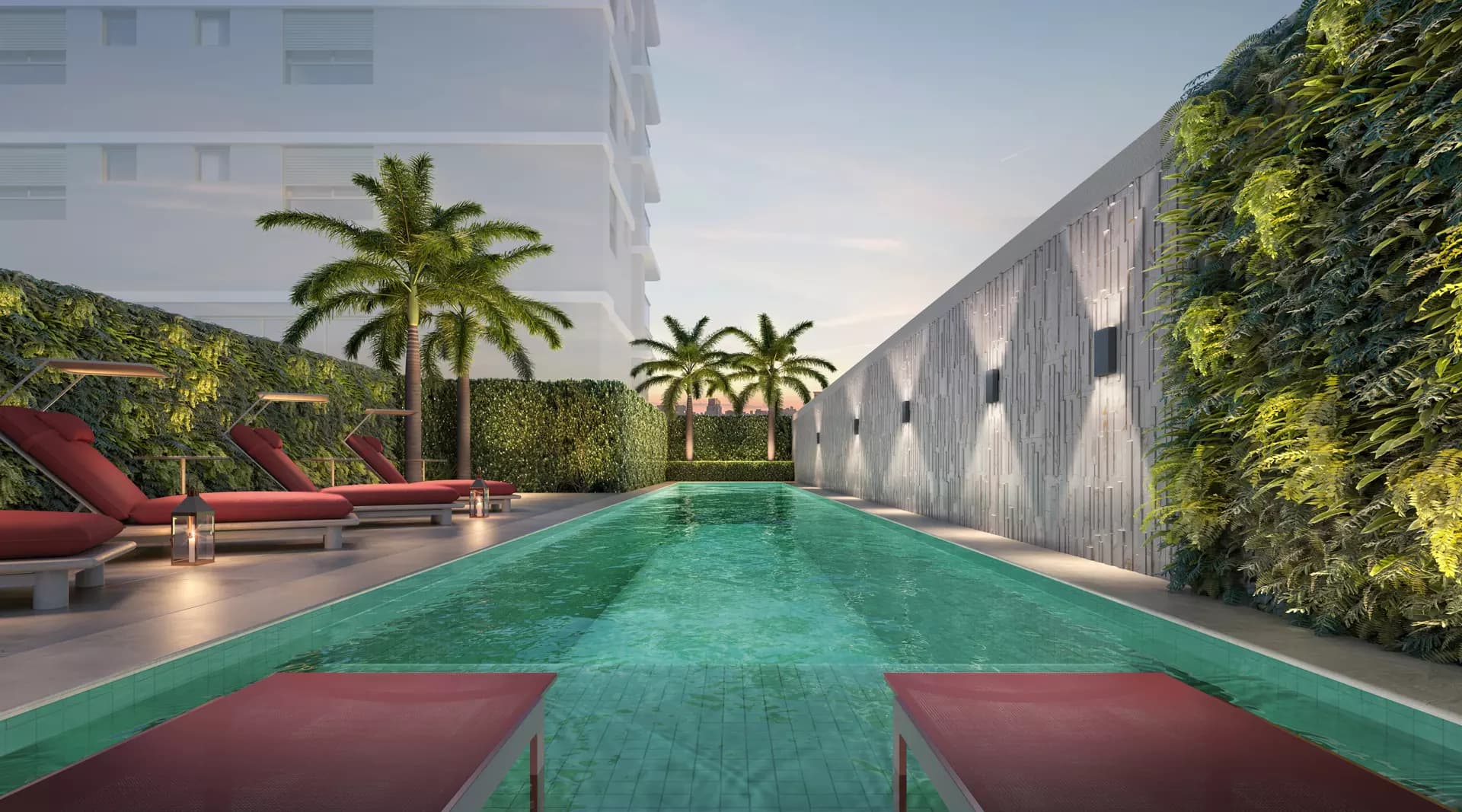 Perspectiva ilustrada da Piscina Descoberta