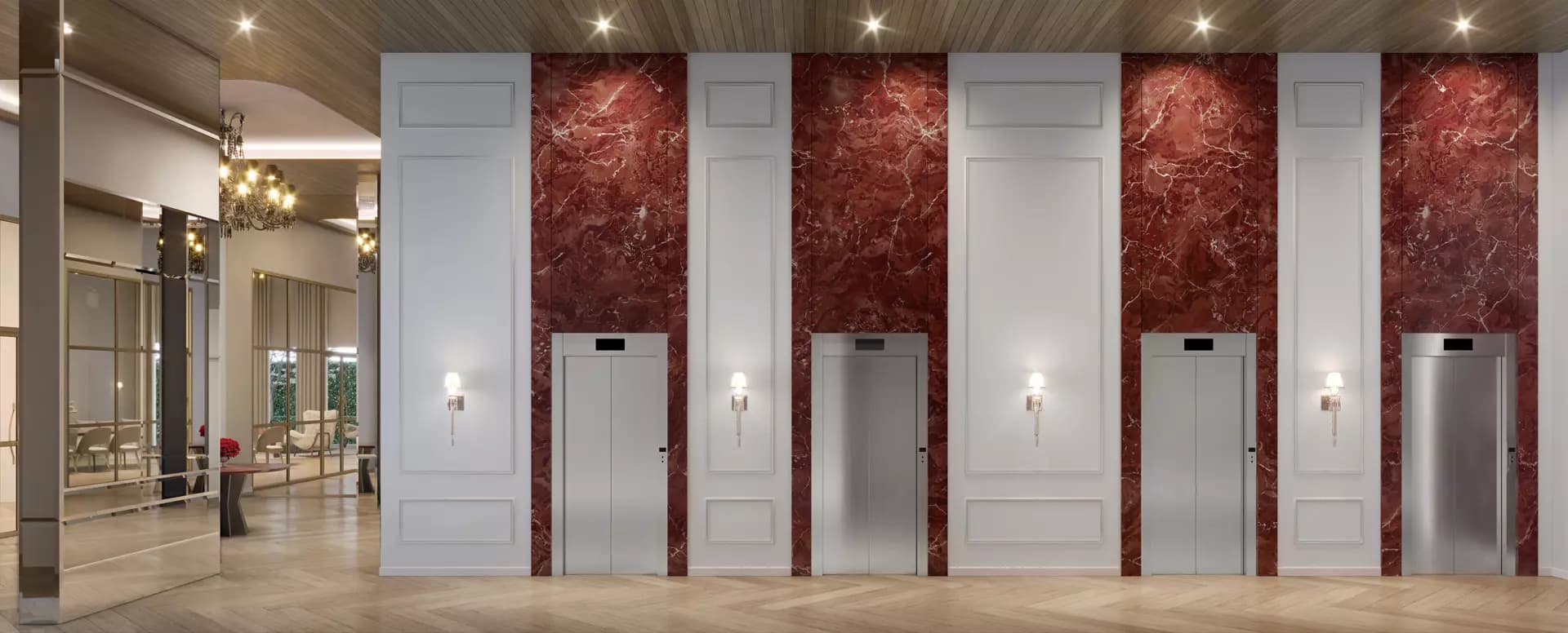 Perspectiva ilustrada do Hall dos Elevadores