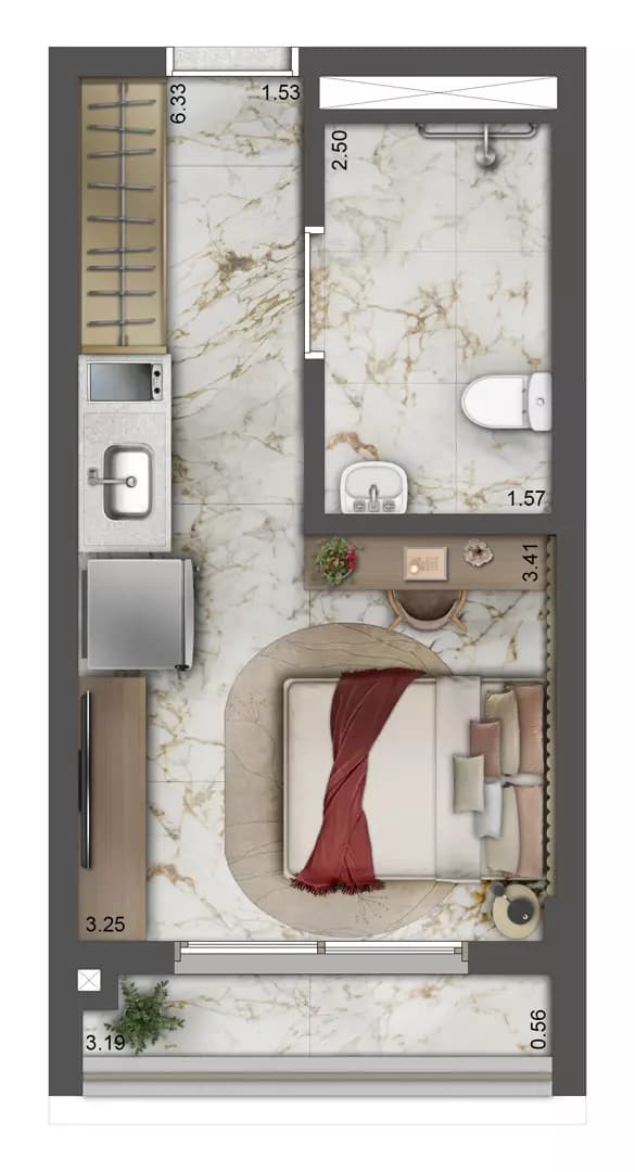 Planta tipo 25m studio