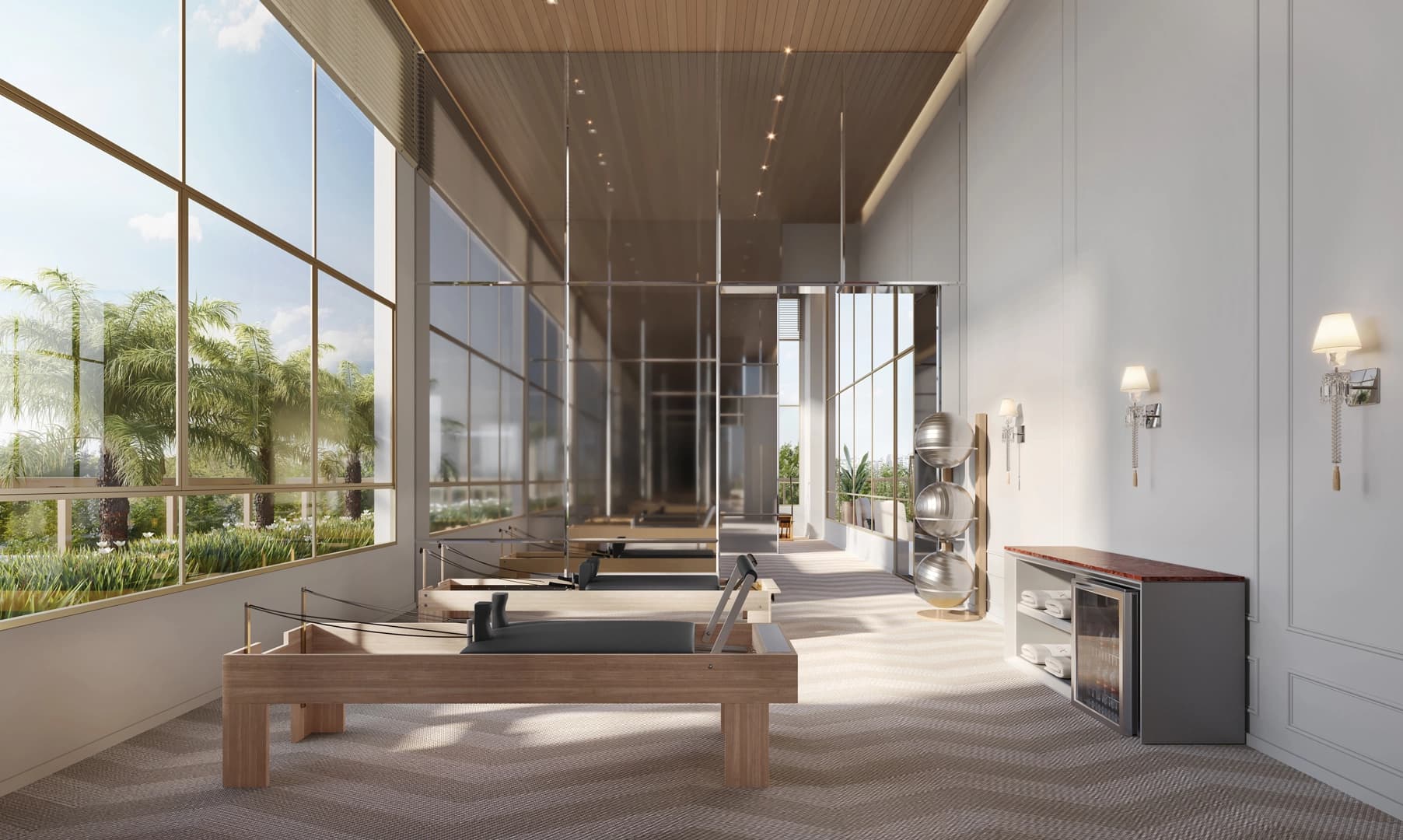 Perspectiva ilustrada da Sala de Pilates