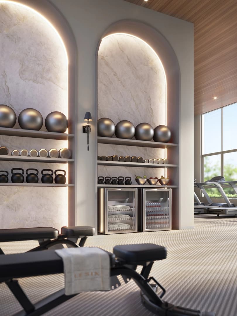 Perspectiva ilustrada do Detalhe do Fitness