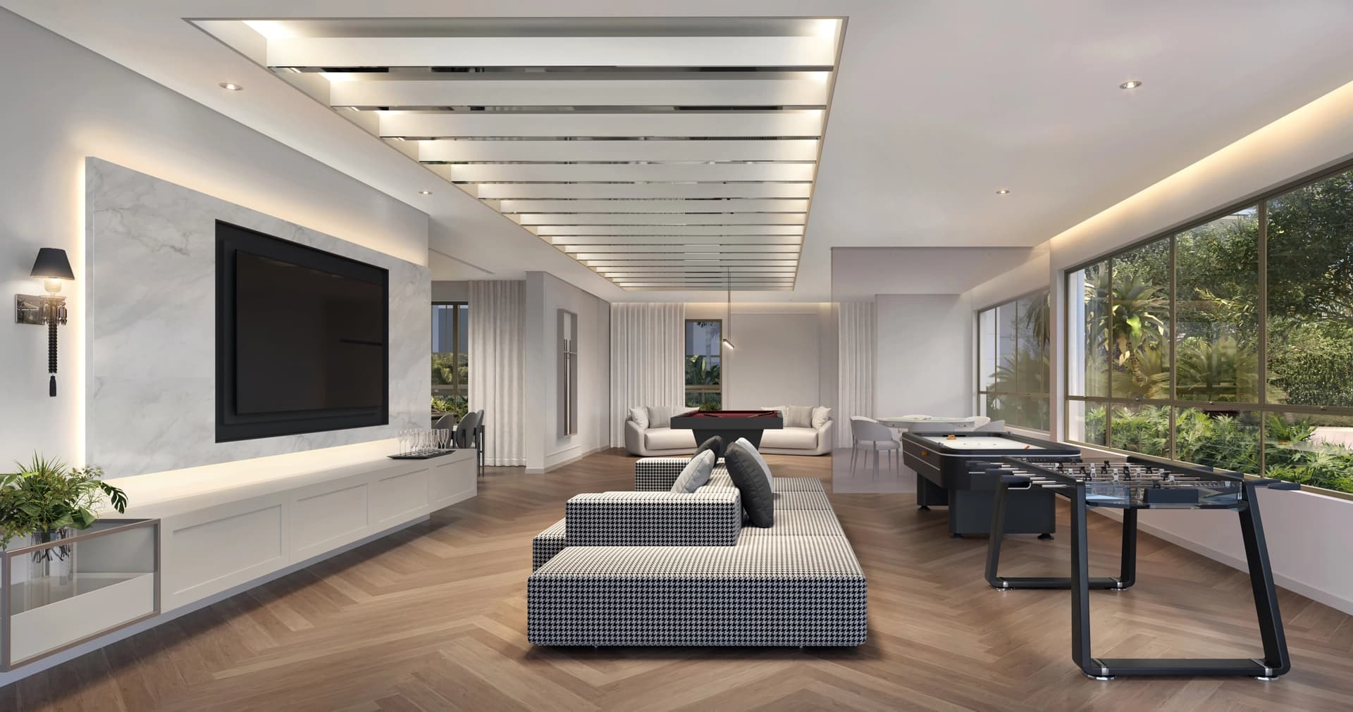 Perspectiva ilustrada do Salão de Jogos