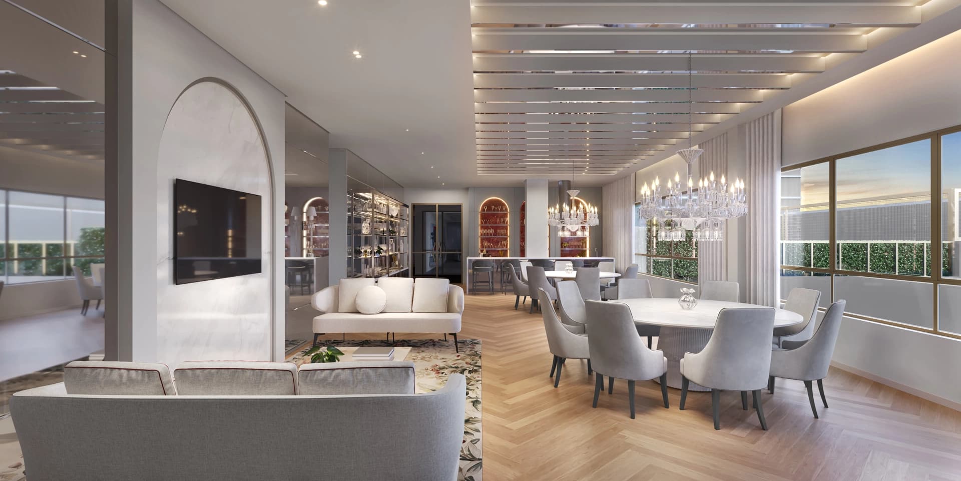 Perspectiva ilustrada do Salão Gourmet