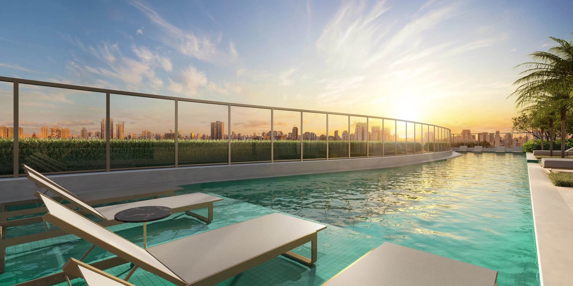 Perspectiva ilustrada da Piscina Descoberta