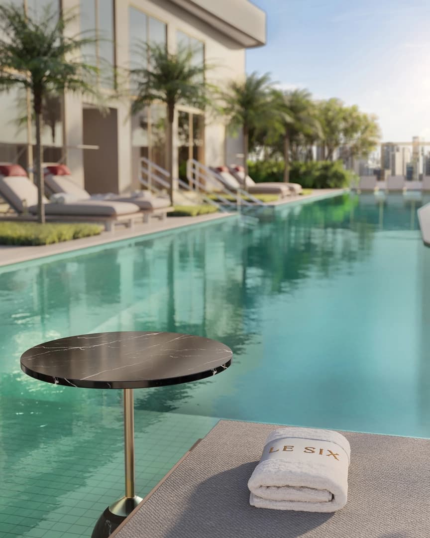 Perspectiva ilustrada do Detalhe da Piscina Descoberta