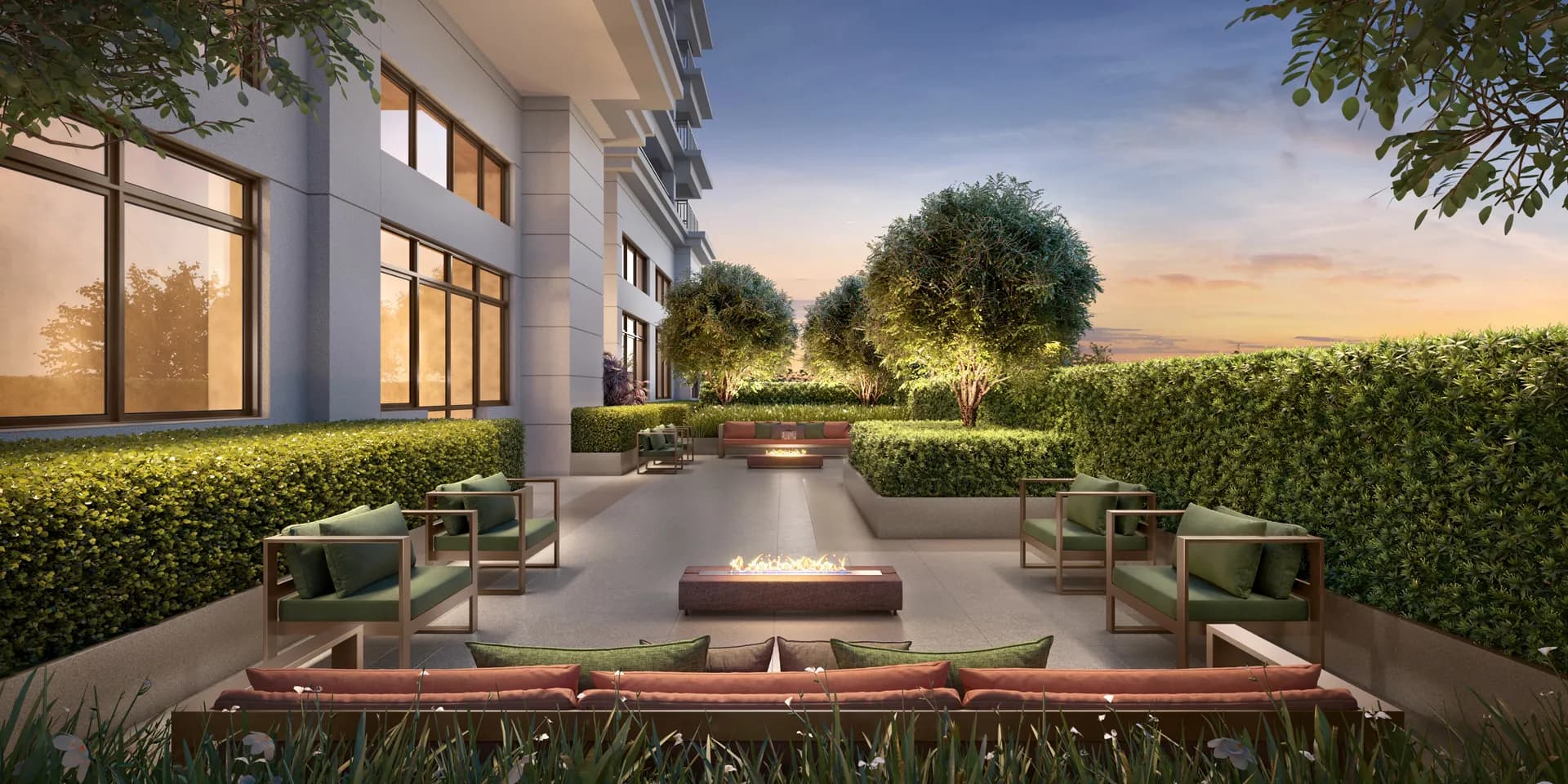 PERSPECTIVA ILUSTRADA DO LOUNGE EXTERNO GOURMET