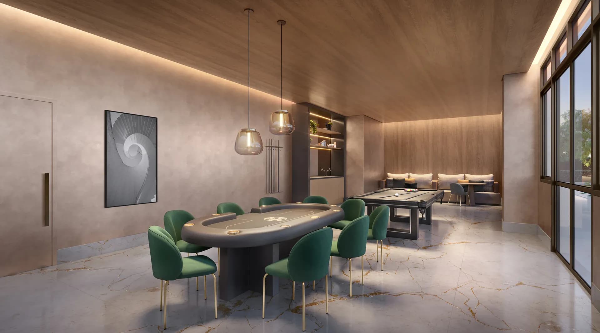 PERSPECTIVA ILUSTRADA DO SALÃO DE JOGOS