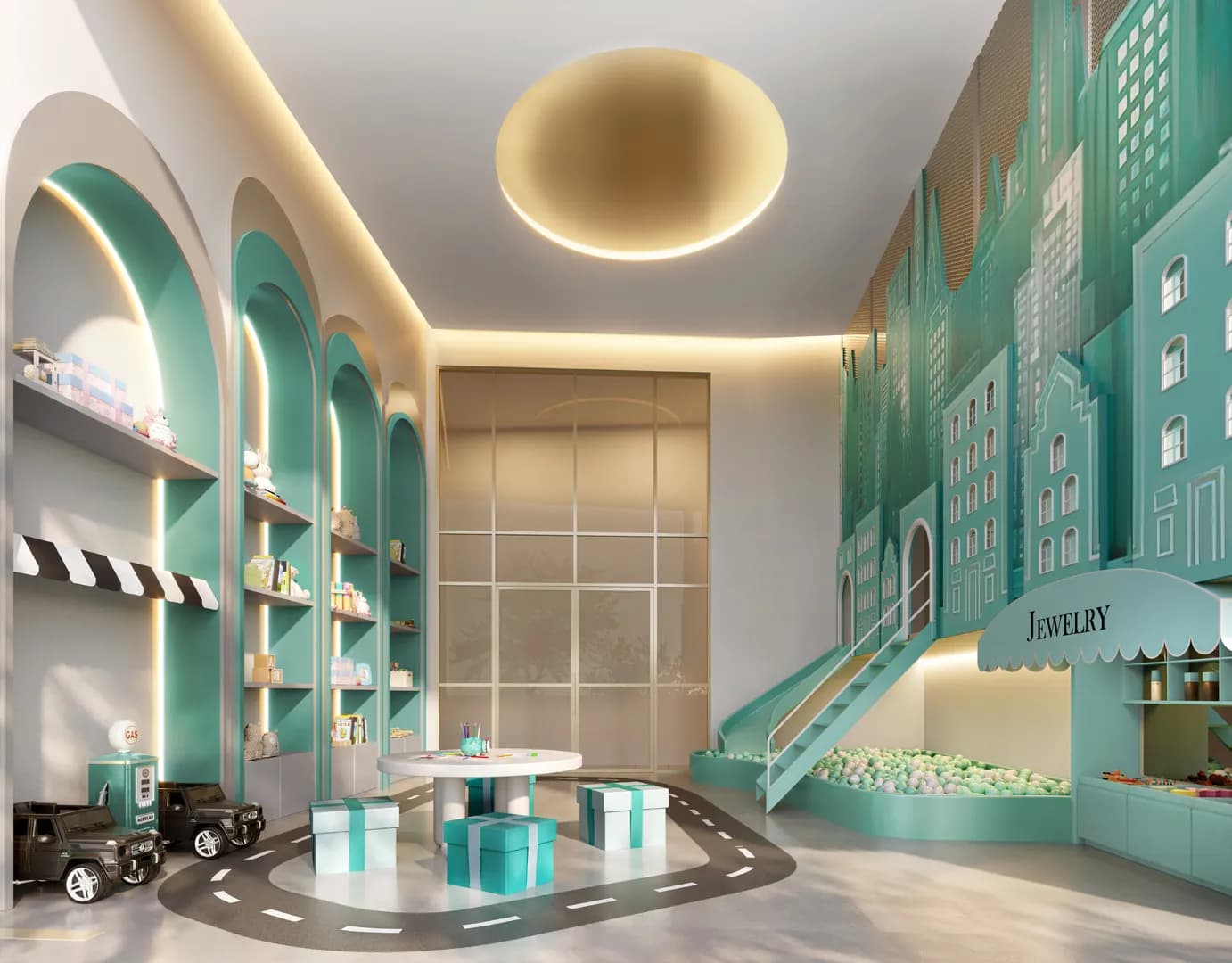 Perspectiva ilustrada da brinquedoteca