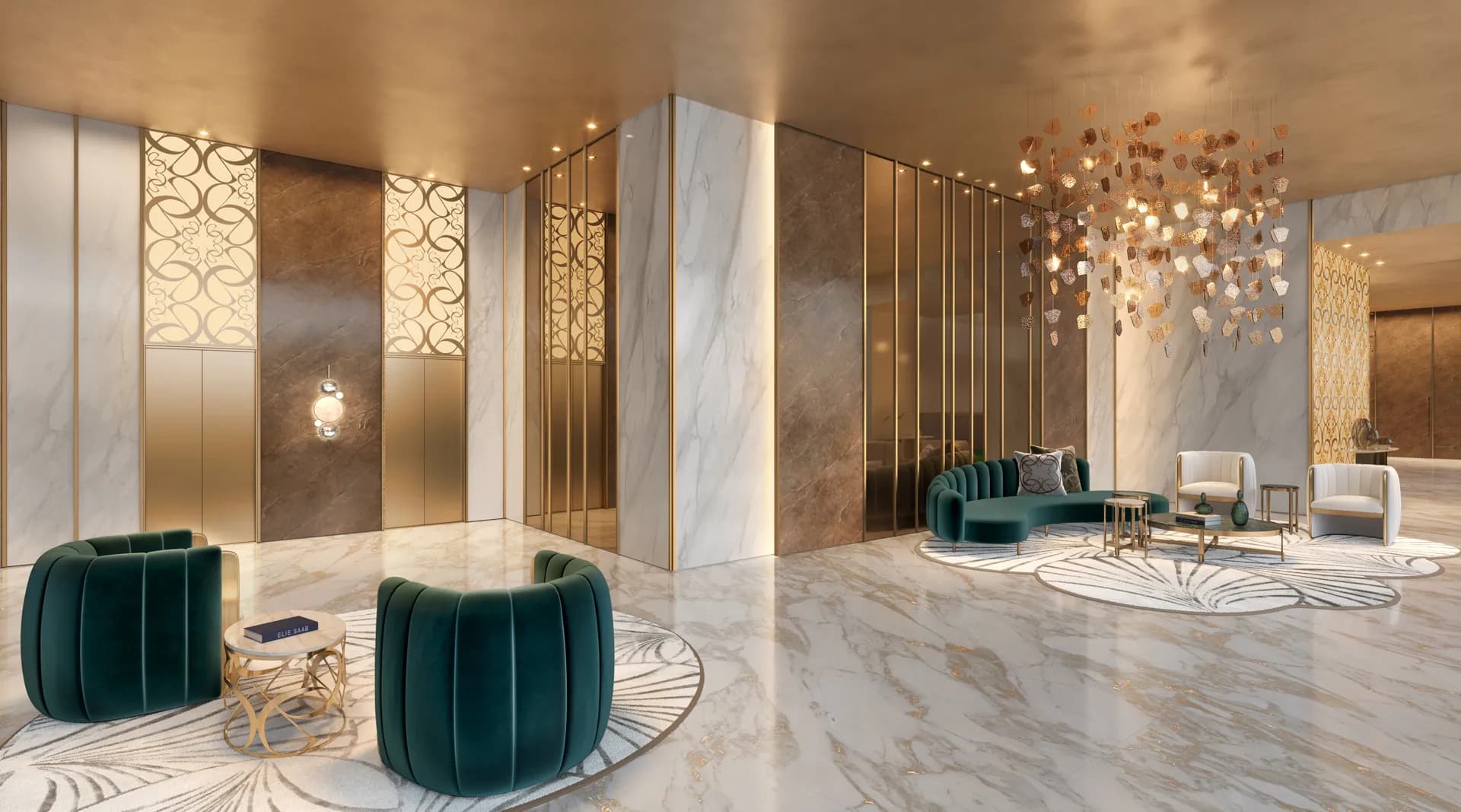 Perspectiva ilustrada do lobby – torre 1