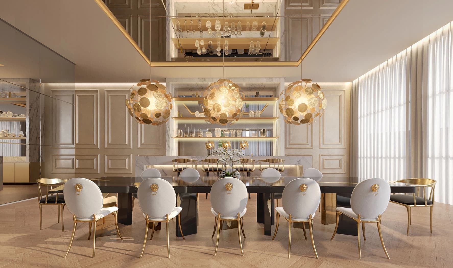 Perspectiva ilustrada do Salao de Festas