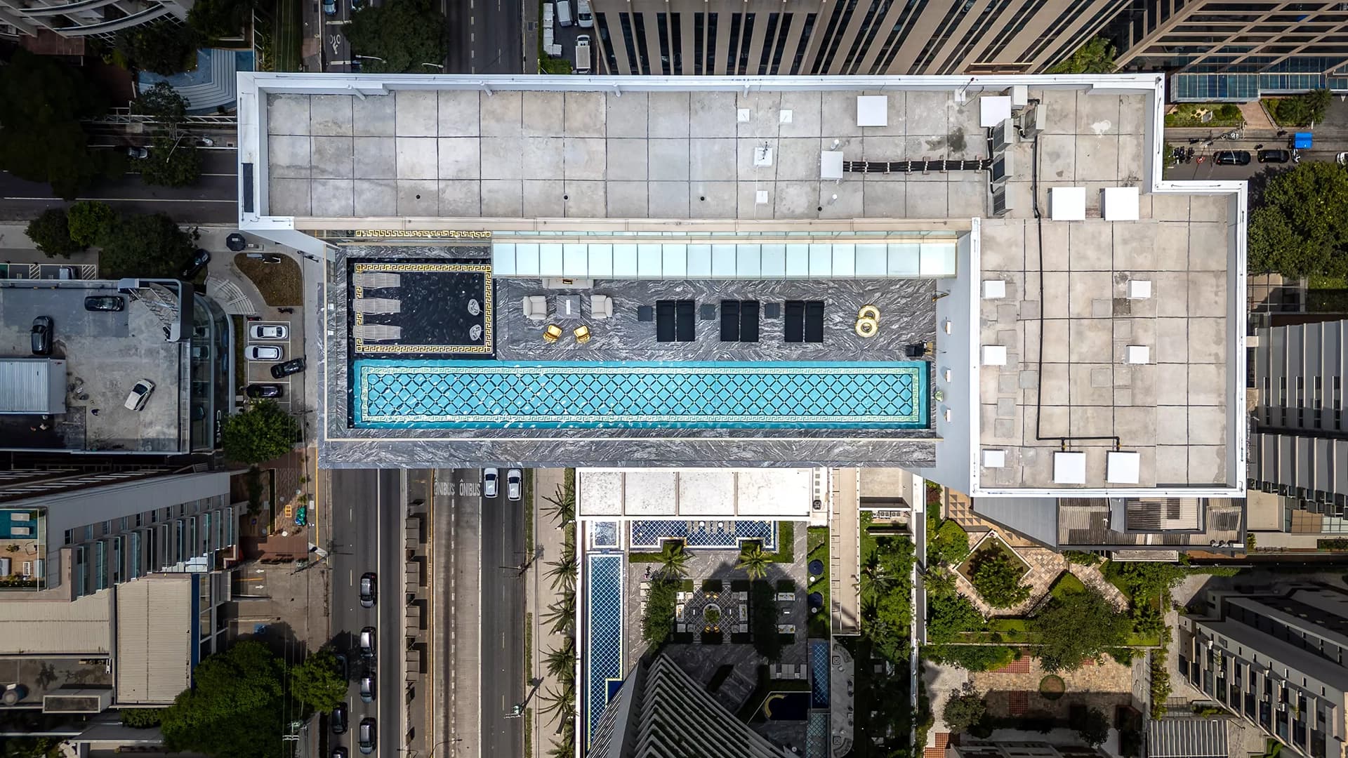 Foto aérea do Lazer no Rooftop